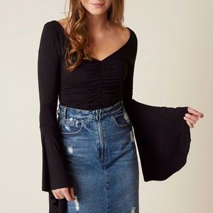 Free People bell sleeve top